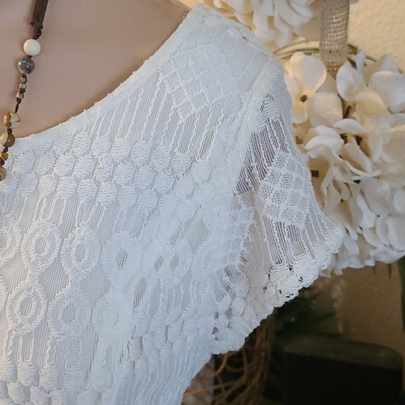 SALE TODAY BEAUTIFUL WHITE LACE MIDI 14 P SIZE - Picture 9 of 16